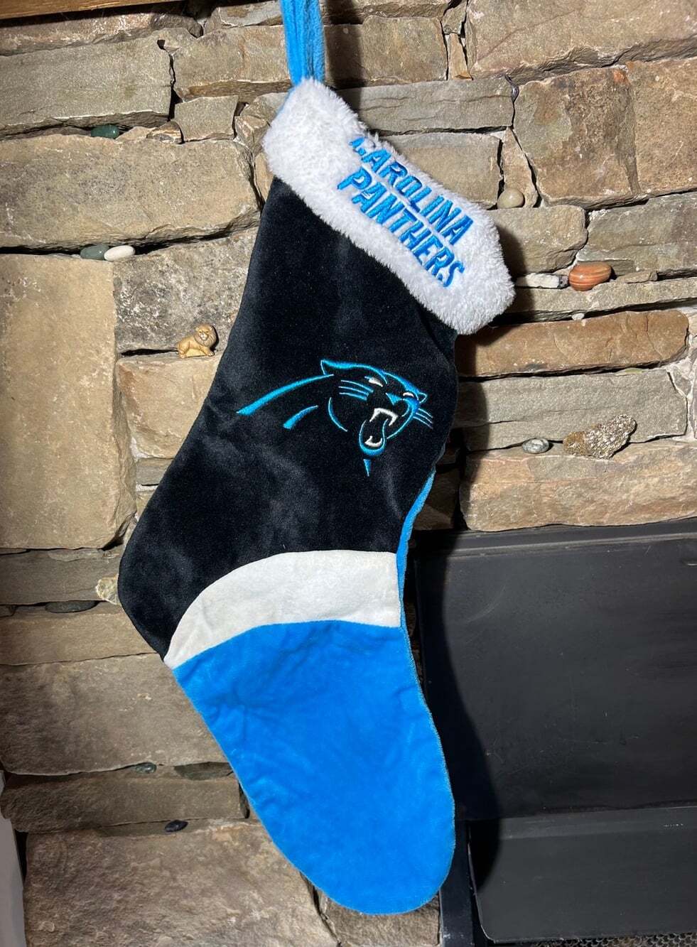 Carolina Panthers Football Team Blue and White soft Christmas Stocking
